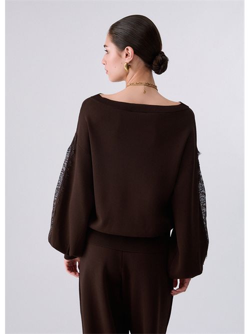 Maglia con inserti in pizzo LIU JO | CF6264MS55N/X0807